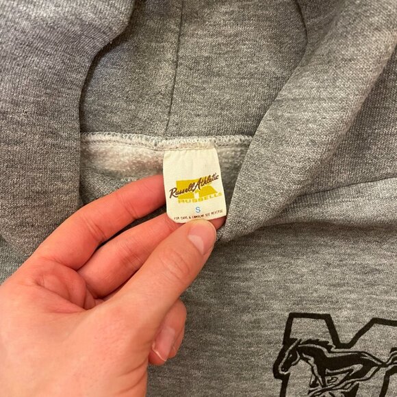 Vintage Russell Athletic Grey Collegiate Hoodie EUC - Picture 5 of 8